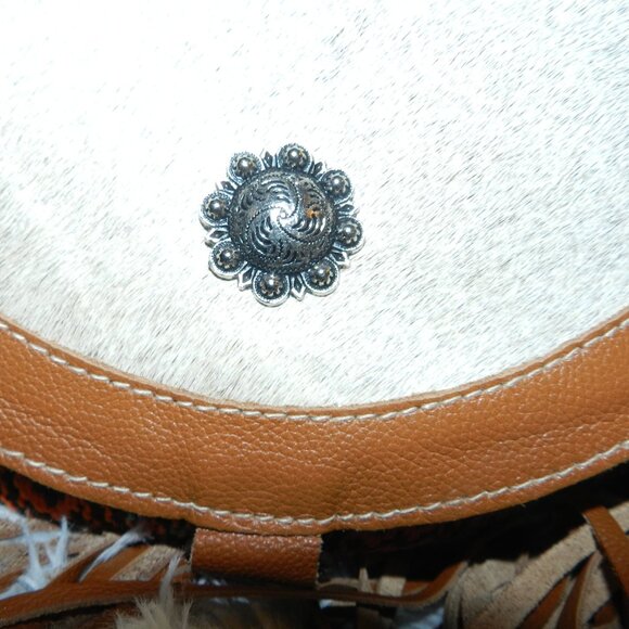 Myra Western Fringed Leather Hair-On Crossbody Shoulder Bag NWT/🆕SHIPS📦🏃🏻💨⚡ - Picture 7 of 16